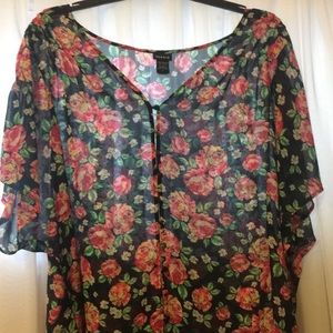 Torrid Size 3X Chiffon Dolman Floral Top